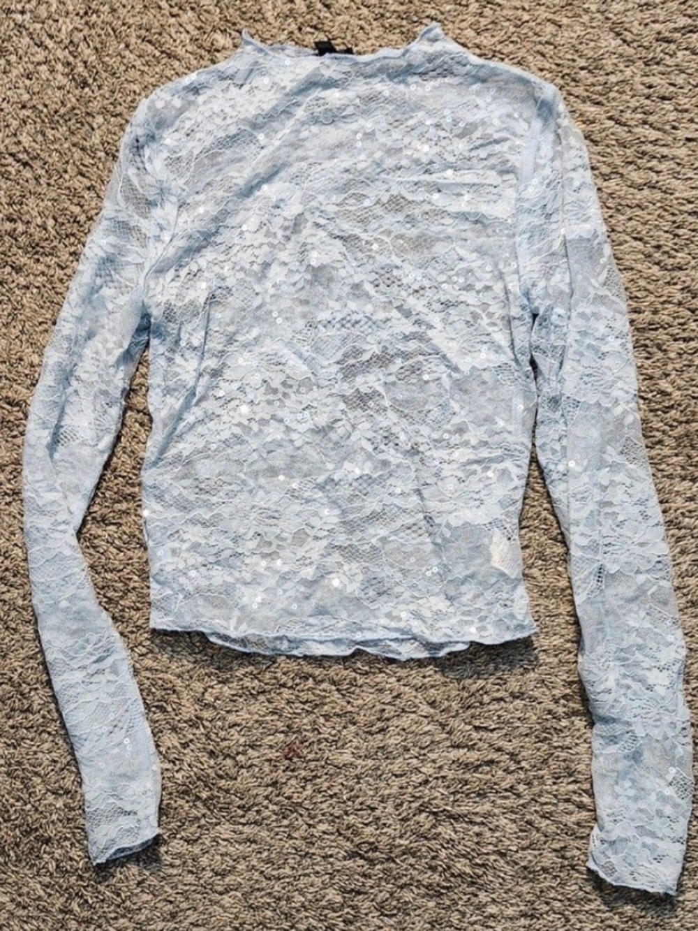 wild fable Light Blue Lace Long Sleeve Top